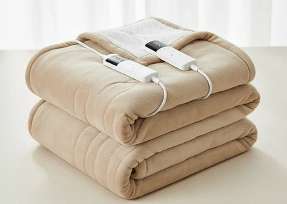 Cozia™ - Couverture Chauffante Flanelle & Sherpa