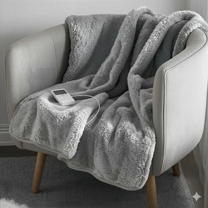 Cozia™ - Couverture Chauffante Flanelle & Sherpa