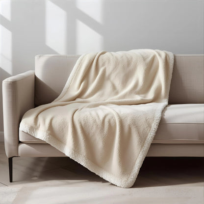 Cozia™ - Couverture Chauffante Flanelle & Sherpa